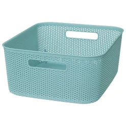 Cesto de arrumação crochet azul 11l