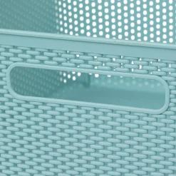 Cesto de arrumação crochet azul 11l