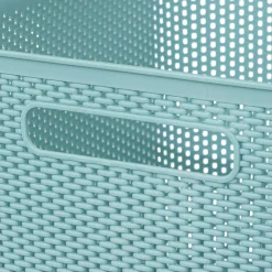 Cesto de arrumação crochet azul 19l