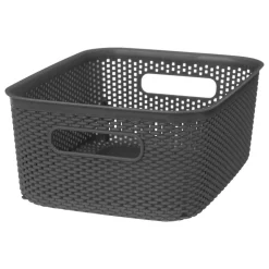 Cesto de arrumação crochet cinza antracite 4l