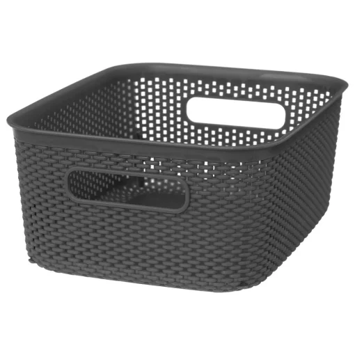 Cesto de arrumação crochet cinza antracite 4l