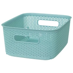 Cesto de arrumação crochet azul 4l