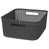 Cesto de arrumação crochet cinza antracite 11l