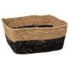 Cesto de arrumação em palha preto 15x31cm