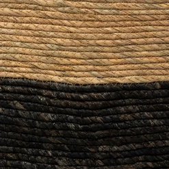 Cesto de arrumação em palha preto 15x31cm