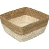 Cesto de arrumação em palha bege 15x31cm