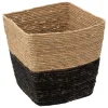 Cesto de arrumação em palha preto 31x31cm