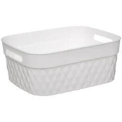 Cesto de arrumação retangular branco