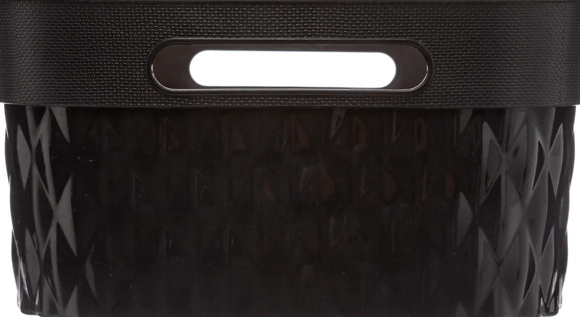Cesto de arrumação retangular preto