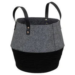 Cesto de feltro SOUL cinza e preto 31cm