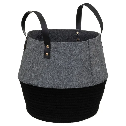 Cesto de feltro SOUL cinza e preto 31cm