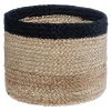 Cesto de juta 14x19cm bege e preto