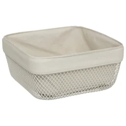 Cesto de pão quadrado MAYAJ bege em metal