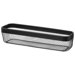 Cesto de pão retangular MAYAJ preto em tecido e metal