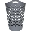 Cesto de roupa cinza flexível 60l