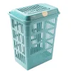 Cesto de roupa wc azul com tampa