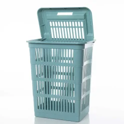Cesto de roupa wc azul SAND com tampa