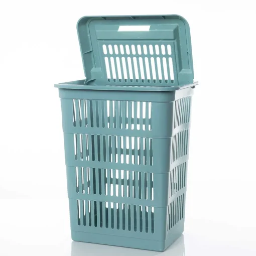 Cesto de roupa wc azul SAND com tampa