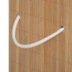 Cesto de roupa wc em bambu com tecido duplo