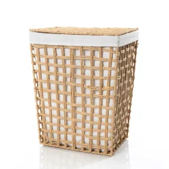 Cesto de roupa wc natural e linho 56cm