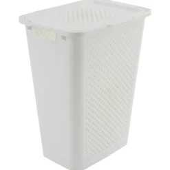 Cesto de roupa wc PIXEL branco com tampa 50l