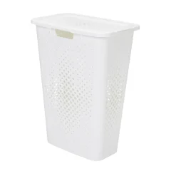 Cesto de roupa wc PIXEL branco com tampa 40l