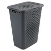 Cesto de roupa wc PIXEL cinza com tampa 50l