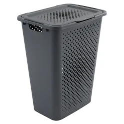 Cesto de roupa wc PIXEL cinza com tampa 50l
