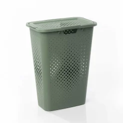 Cesto de roupa wc PIXEL verde com tampa 40l