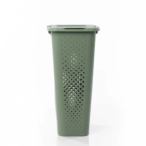 Cesto de roupa wc PIXEL verde com tampa 40l