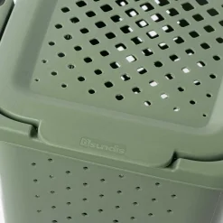 Cesto de roupa wc PIXEL verde com tampa 40l