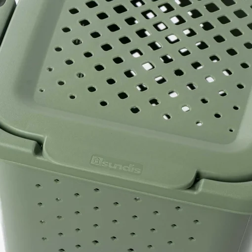 Cesto de roupa wc PIXEL verde com tampa 40l