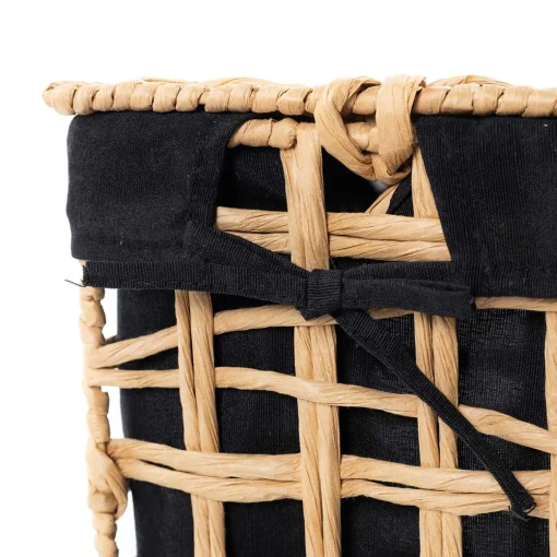 Cesto de roupa wc preto e bege 48cm