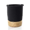 Cesto de roupa wc preto e natural 50cm