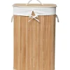 Cesto de roupa wc retangular natural em bambu