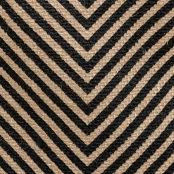 Cesto decorado VALY zigzag bege e preto em juta 32cm