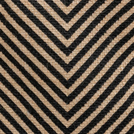 Cesto decorado VALY zigzag bege e preto em juta 32cm