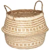 Cesto decorativo branco e bege 30x35cm