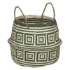 Cesto decorativo INGO seagrass verde com pegas