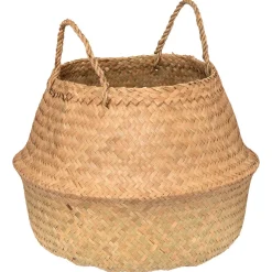 Cesto decorativo seagrass natural com pegas