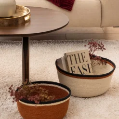 Cesto em juta multicolor