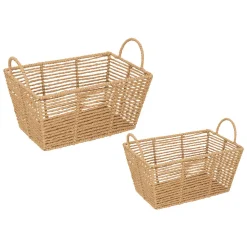 Cesto EUGENE bege em ráfia 30cm