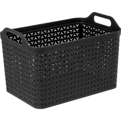Cesto perfurado com tampa preto 24l