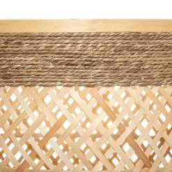 Cesto Redondo Bege Em Bambu 24x30cm