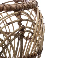 Cesto redondo bege em rattan 28x47cm