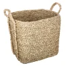 Cesto retangular bege em seagrass 24,5cm