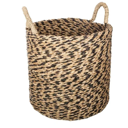 Cesto seagrass ETNIC com pegas 32x35cm