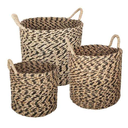 Cesto seagrass ETNIC com pegas 32x35cm