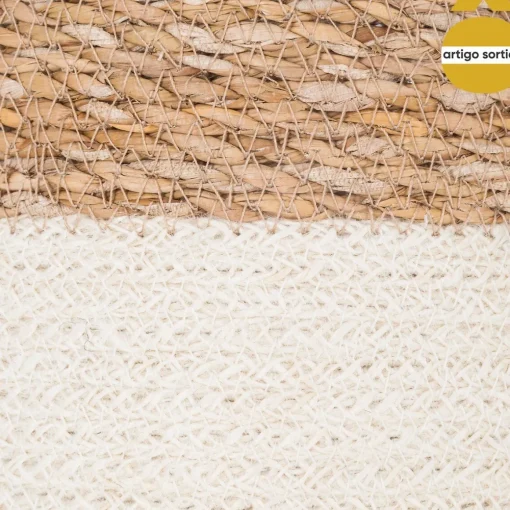 Cesto seagrass natural e branco 18cm