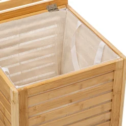 Cesto wc bambu forrado com tecido